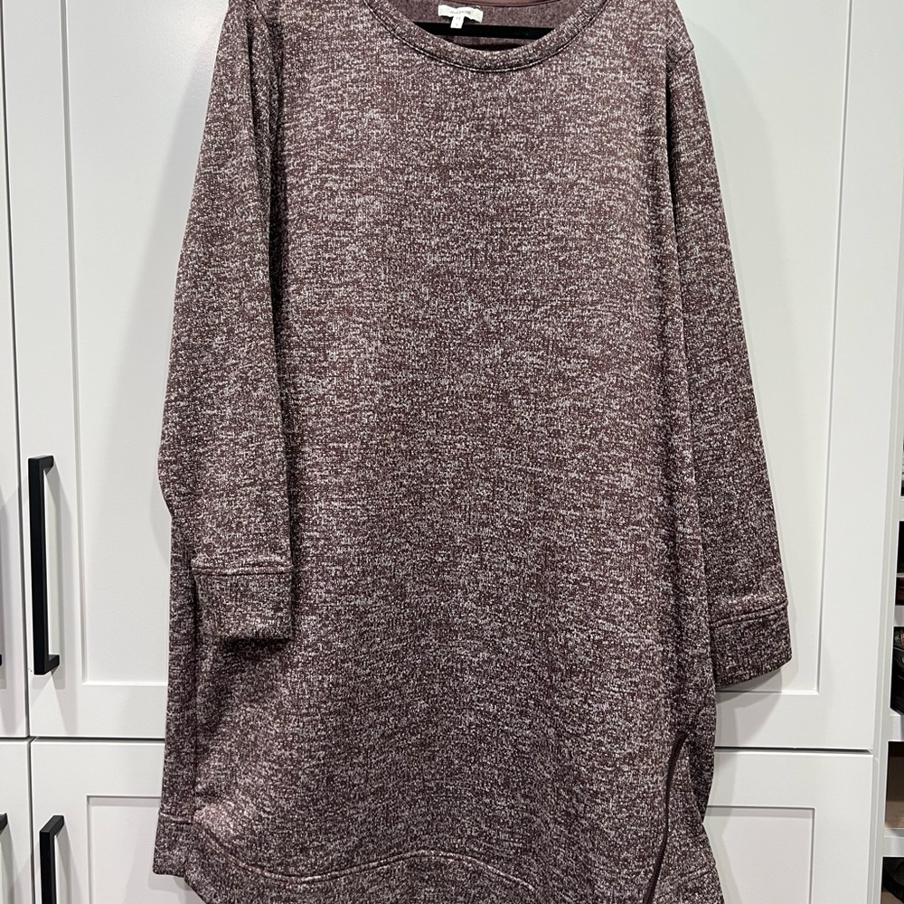 Maurices Heathered Brown Long Sleeve Sweater Dress